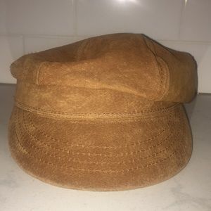 Understated leather sailor boy hat